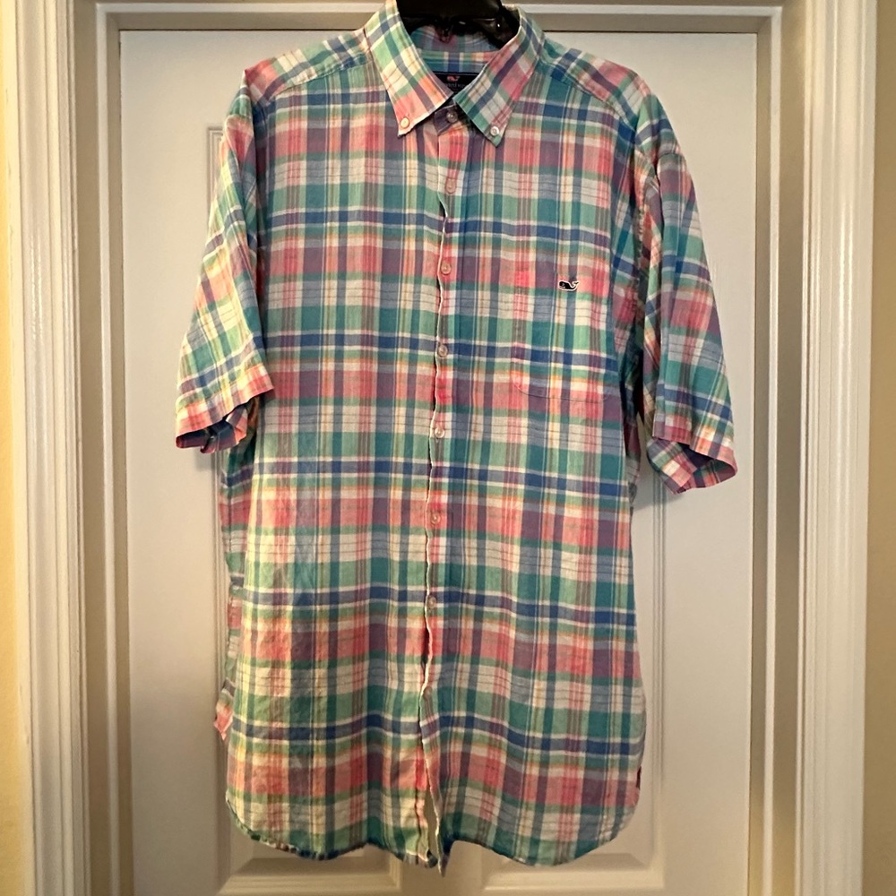Vineyard Vines Men’s XXL Classic Fit Tucker Short Sleeve Shirt Plaid
